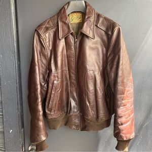 Grais 1950s Vintage Genuine Horsehide A2 Type Flight Jacket Size S/M Schott,Aero